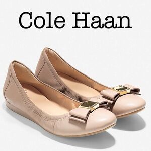 Cole Haan Women's Tan Bow Loafers